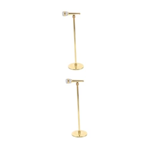 HANABASS 2 Stück Verstellbares Mini Mikrofon Modell aus Kupfer Retro Musikinstrument Deko Detailreiche Handwerkskunst Vintage Home Decor für Bühne Theater und Raumdekoration von HANABASS