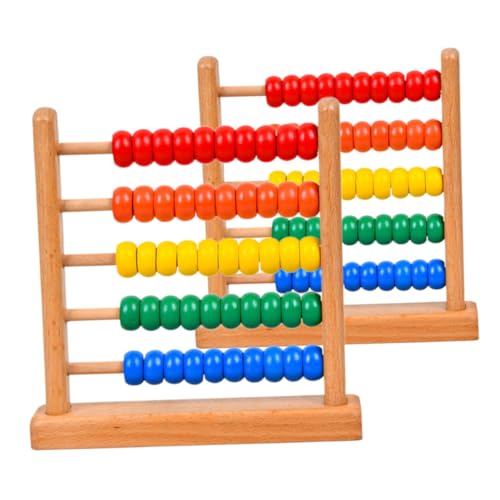HANABASS 2 Stück Vintage Holzrechenrahmen für Traditionelles Abacus Mathematikfähigkeiten Motorik und Kulturellem Verständnis Lernwerkzeug für Vorschulkinder von HANABASS