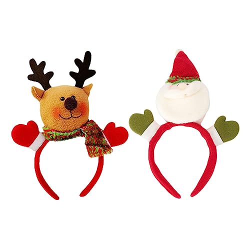 HANABASS 2 Stück Weihnachts Haarband Niedliche Weihnachtsmützen Haarschmuck für Festlichkeiten Geburtstagsfeiern Cosplay und Weihnachtsfeiern von HANABASS