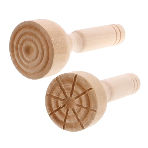HANABASS 2 Stücke Holz Stempel Ton Briefmarken Töpferstempel Für Ton Holzstempel Hellbraun HANABASS 2 Stücke Holz Stempel Ton Briefmarken Töpferstempel Für Ton Holzstempel Hellbraun von HANABASS