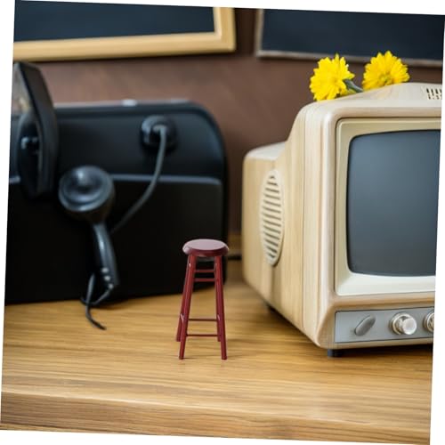 HANABASS 2stücke Miniatur Barhocker DIY Puppenhaus Möbel Zubehör Holzhocker Für Miniaturszenen Kreative Dekoration Für Sammler Und Bastelprojekte von HANABASS