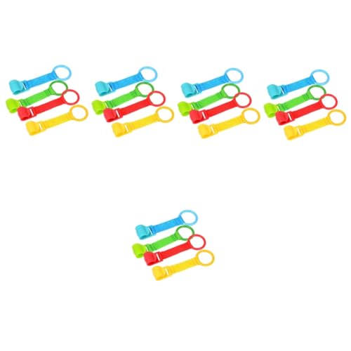 HANABASS 20 Stck. Pull Up Ringe Hängende Ringe für Kinderbett Unterstützung für Stehen und Laufen Sicher und Stabil für Neugeborene Blau Grün Rot und Gelb von HANABASS