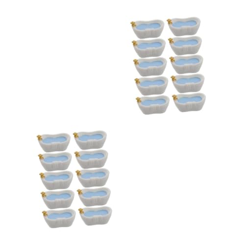 HANABASS 20 Stck. Teiliges Miniatur Puppenhaus Badewannen Niedliche Rosa Mini Badmöbel Kreative DIY Mikro Badewanne Detailreiche Puppenhaus Badezimmer Dekoration für Heimdekoration und von HANABASS