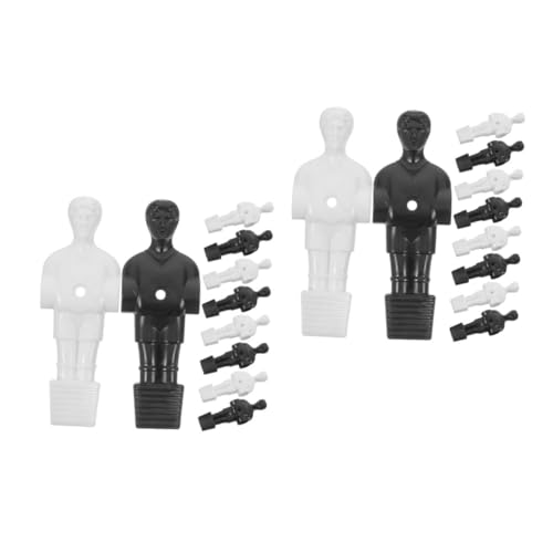 HANABASS 20 Stck. Teiliges Tischfußball Ersatzfiguren mit in Schwarz und Weiß Robuste Mini Figuren für Realistische Spielbarkeit Kompatibel mit Standard Kicker Tischen für Heim und von HANABASS