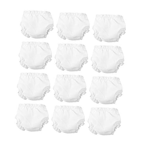 HANABASS 20 Stück Babykleidung und Unterwäsche Zubehör realistisch hoch klein Spielzeugwindel Kleidung für Babypuppen Puppenunterhosen Mini-Kleidung Stoff Weiß von HANABASS
