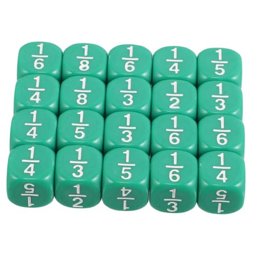 HANABASS 20 Stück Bruchwürfel DIY- Hof -Ornament Standard-spielwürfel Rollenspiel Rechenwürfel Zum Mitnehmen Würfeln Green Acryl von HANABASS