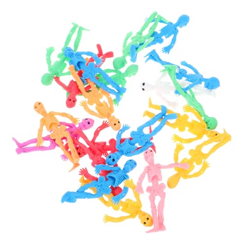 HANABASS 20 Stück Bunte Stretchy Skelett Spielzeuge Entspannungs und Druckabbau für Halloween Partys Elastische Skelette als für Erwachsene von HANABASS
