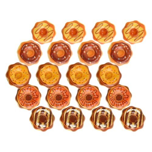 HANABASS 20 Stück Donut- Dollhouse Kitchen Decor Mini-Donuts Puppenhaus-Donuts Food-Requisiten- Fake-Donut-Ornament dekorativer Mini-Donut Fake-Donut- Mini-Modell Harz von HANABASS