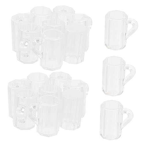 HANABASS 20 Stück Mini-Bierkrug Erwachsene Miniatur biergläser Beer Mug Spielzeugmodell Wohnzimmerdekoration verkleidungsaccessoires Bierbecher Modelle Mini-Bierkrüge Plastik Transparent von HANABASS