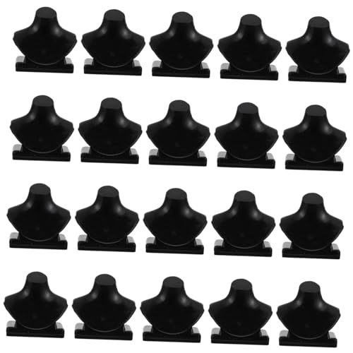 HANABASS 20 Stück Mini Black Halskette winzig Puppe Mini-Kettenhalter Mädchen Zubehör Miniatur Hausteile Mini-Halsketten-Display-Modell kleines Halskettenmodell Plastik Schwarz HANABASS 20 Stück Mini Black Halskette winzig Puppe Mini-Kettenhalter Mädchen Zubehör Miniatur Hausteile Mini-Halsketten-Display-Modell kleines Halskettenmodell Plastik Schwarz von HANABASS