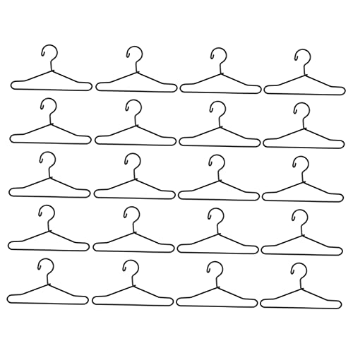 HANABASS 20 Stück Mini Puppenkleidung Rack kleiderbügel für puppenkleidung puppenkleiderbügel Metall kleiderbügel Steht Weiß Rock Kleiderständer kleine Kleiderbügel aus Metall Black von HANABASS