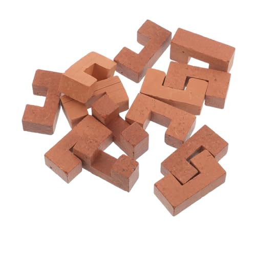 HANABASS 20 Stück Mini-Steine DIY Baumaterial BAU Modell Modellbau Ziegelsteine puppenhaus zubehör Hausmodelle Basteln Mini-Gartenzubehör Kinderhandwerk kleine Ziegelsteine Ton Orange von HANABASS