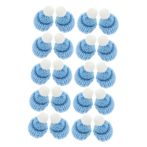 HANABASS 20 Stück Mini Strickmützen Weihnachtsmütze aus DIY Basteln Zubehör für Weihnachtsbaumdekoration Festliche Handarbeit Mehrfachverwendung Farblich Abweichend von HANABASS