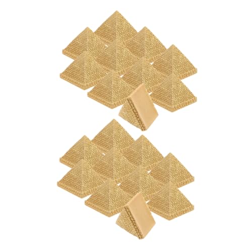 HANABASS 20 Stück Pyramidenmodell Desktop-Statue Schreibtischschmuck Ägyptische Figuren, Pyramiden-Layout- Desktop-Dekorationen Pyramidenverzierung Pyramidendekor Golden Harz von HANABASS