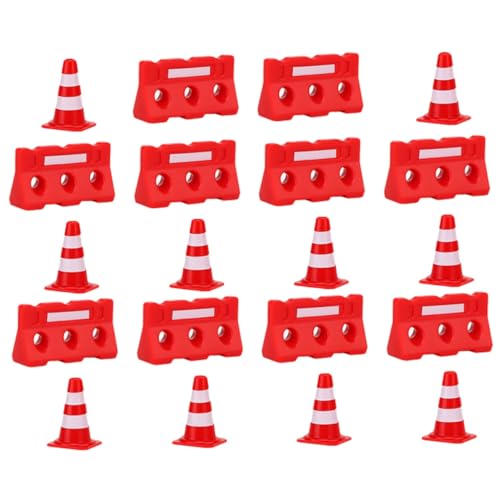 HANABASS 20 Stück Straßensperren Simulations Requisiten Verkehrszaun Straßensperren Straßenschilder Spielset Verkehrskegel Modelle Verkehrsschilder Für Mini Verkehrsschilder von HANABASS