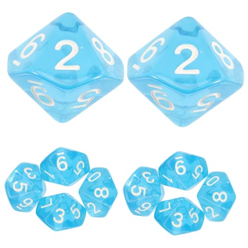 HANABASS 20 Stück Teiliges Acryl Polyedrisches Würfelset Transparent Zahlenwürfel für Rollenspiele und Matheunterricht Langlebig Vielseitig Einsetzbar in Blau transparent für Spiele und von HANABASS