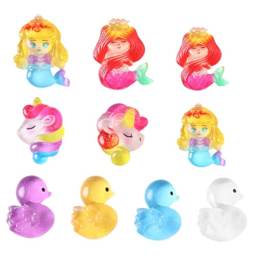 HANABASS 20 Stück Teiliges Bunte Miniatur Enten und Meerjungfrauen Figuren aus Resin Langlebige DIY Dekorationen für Mikro Landschaften Kreative und Vielseitige Aquarium Accessoires von HANABASS