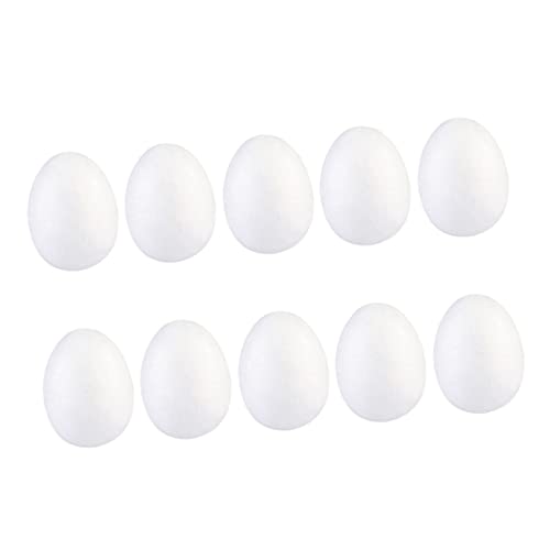 HANABASS 20 Stück Teiliges DIY Ostereier Weiße Feste Schaumstoff Eier zum Bemalen Basteln Osterdeko für Familien Ostern von HANABASS