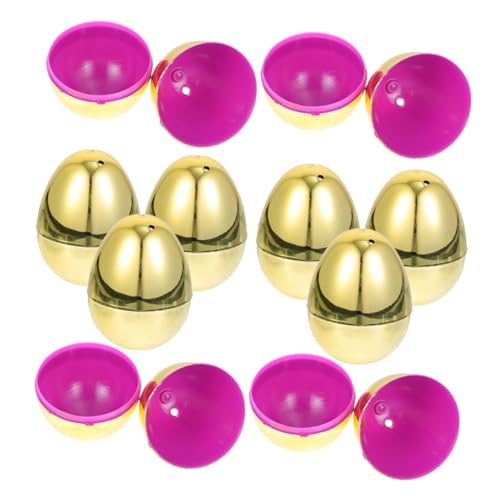 HANABASS 20 Stück Teiliges Goldene Kunststoff Ostereier Befüllbare Geschenkboxen Leichtes Sicheres Material Dekorative Ostereier für Osterfeier Partys und Ostereiersuche von HANABASS