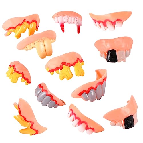 HANABASS 20 Stück Teiliges Halloween Vampirgebiss Leichte Künstliche Zähne für Erwachsene und Vielseitige Party Deko und Kostümzubehör für Halloween Mottoparty und Cosplay von HANABASS