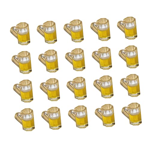 HANABASS 20 Stück Teiliges Mini Bierkrug Modell aus Resin Realistische Puppenhaus Deko Kleine Maßkrüge Zufällige Farben als DIY Zubehör und Sammlerstücke für Bierliebhaber Zufällige Farbe von HANABASS