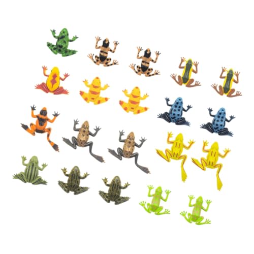 HANABASS 20 Stück Teiliges Mini Frosch Figuren aus Realistische Kleine Froschmodelle als Dekoration und Spielfiguren für Garten Sichere Tierfiguren für Drinnen und Draußen von HANABASS