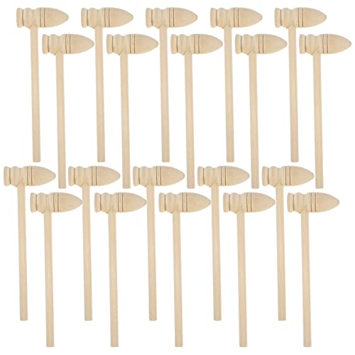 HANABASS 20 Stück Teiliges Mini Holzhammer für Ergonomisches Design Sicher und Kinderfreundlich für Kreative Spielideen und Lernspiele von HANABASS