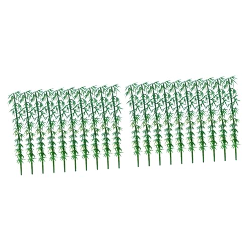 HANABASS 20 Stück Teiliges Mini Künstlicher Bambus PE Material Langlebig Leicht Miniatur Bambuspflanzen Mikro Landschaft Deko Für DIY Garten Terrarien Indoor von HANABASS