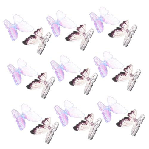 HANABASS 20 Stück Teiliges Mini Schmetterlinge Resin Kleine Handliche Miniatur Schmetterlingsfiguren für DIY Puppenhaus Mikro Landschaftsdekoration für Bastelprojekte und Feengarten von HANABASS