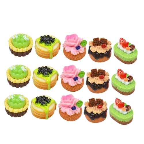 HANABASS 20 Stück Teiliges Miniatur Lebensmittel Realistische Gefälschte Obstkuchen Modelle Puppenhaus Dekoration Detailreiche Miniatur Dessert Replik für DIY Gartenszene und Puppenhaus von HANABASS