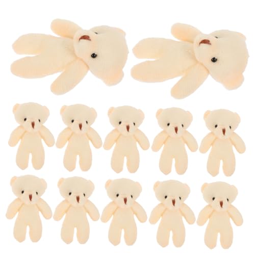 HANABASS 20 Stück Tragbarer Bärenanhänger Bären- -Dusche Sachen weiche Plüschbären ausgestopft tragen Bär Ornament Bär Puppe kleine Bären Stoff Beige von HANABASS