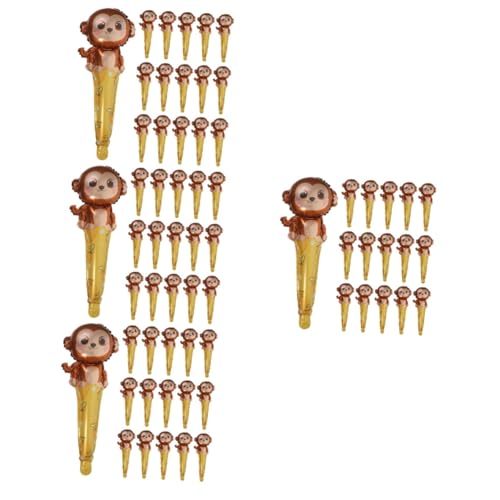 HANABASS 200 Stck. Teiliges Handgehaltener Aufblasbarer Affen Sticks Cartoon Tiermotive Party Dekoration Langlebige Cheerleading Noisemaker für Innen und Außenbereich für Geburtstage und von HANABASS