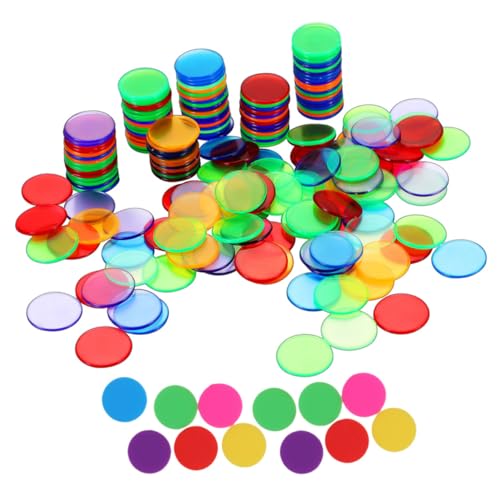HANABASS 200Stücke Plastik Spielchips für Zähler für Bingo Mathematik und Lernspiele für Zählen und Gruppieren Unterhaltsame Belohnung von HANABASS