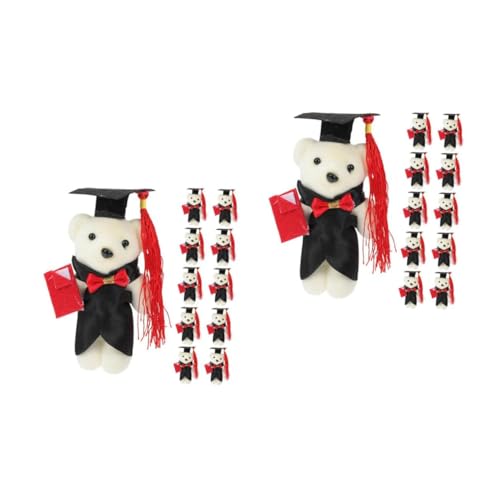 HANABASS 24 Stck. Teiliges Graduation Bear Kuscheltier Dekorationsbär in Natürlichen Farben Robustes Leichtes Abschlussgeschenk für Zuhause und Garten Vielseitig für Festliche von HANABASS