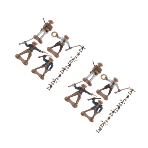 HANABASS 24 Stck. Teiliges Western Cowboy Figuren aus Kunststoff Cowboy Deko Farbenfrohe Amerikanische Spielzeugfiguren Pädagogisch Wertvolle Western Modelle für Interaktives Lernspielzeug von HANABASS