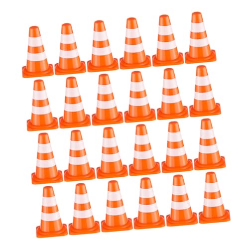 HANABASS 24 Stück Kinder-Simulation Mini-verkehrskegel-Spielzeug Orange Winzige Kleine Verkehrsschilder Sicherheitsbarrieren Parkkegel Baukegel Für Rollenspiele Puppenhaus-zubehör von HANABASS
