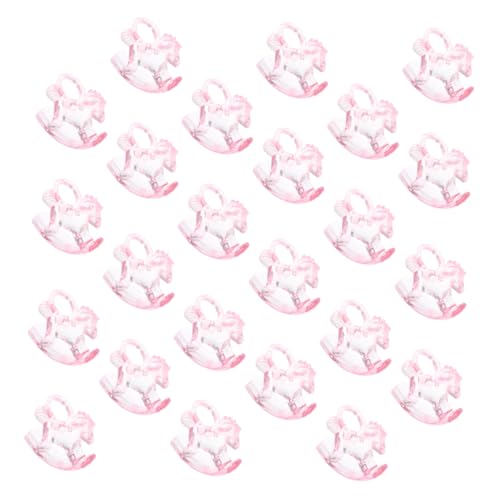 HANABASS 24 Stück Pferdeaufsätze Für Tische Babyparty Spiele Junge Tischdekoration Für Pferderennen Pferdedekorationen Für Party Cupcake-Topper, Kleine Figur Rosa Acryl von HANABASS