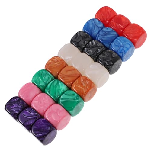HANABASS 24 Stück Teiliges Acryl Würfelset Bunte Sechsseitige DIY Würfel für Leichtes Bruchsicheres Material Leere Würfel zum Bemalen und Basteln Spiel Zubehör von HANABASS