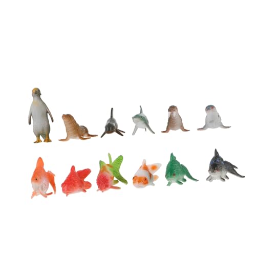 HANABASS 24 Stück Teiliges Meeres tierspielzeug Realistische Goldfisch Pinguinmodelle aus Umweltfreundlichem Pädagogisches Meeres tiermodell für Dekoration und Lernspielzeug von HANABASS