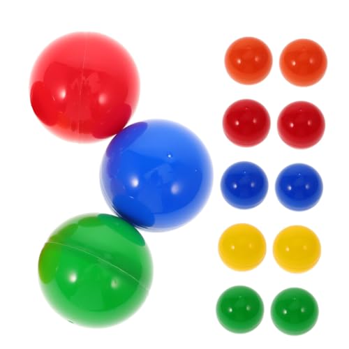 HANABASS 25 Stück Teiliges Bunte Teilbare Kunststoff Losbälle mit Öffnung Wiederverwendbare Tombola Kugeln für Spiele Gewinnziehungen Partys und Festliche Aktivitäten von HANABASS