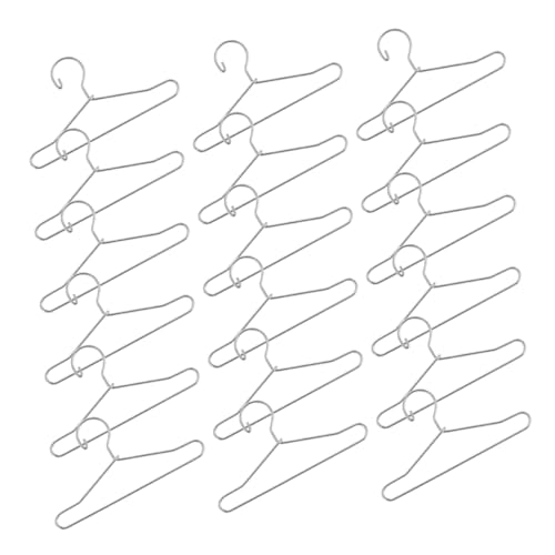 HANABASS 25 Stück Teiliges Mini Puppenbügel aus Silber Kleine Metall Kleiderbügel für Puppenschränke Vielseitig Einsetzbar für Puppenkleidung Geeignet für Puppenhaus Schule und von HANABASS