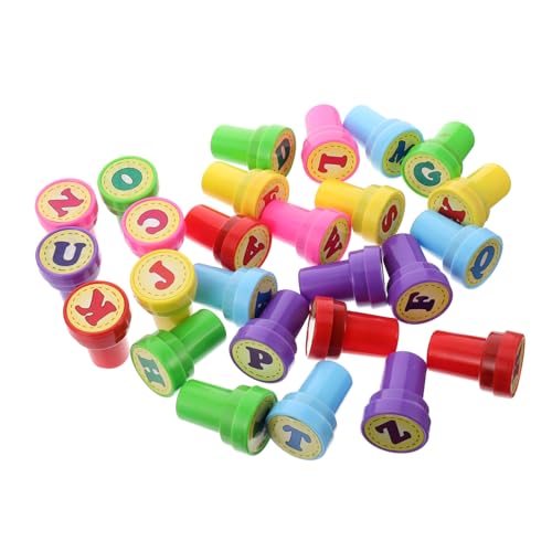 HANABASS 26 Stück Kinderstempel Stempel kiddostempel Stempelset für Stempel für Stempelset für Partyzubehör Stempel mit 26 Buchstaben Plastik Violett von HANABASS