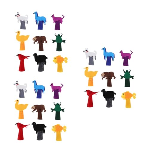 HANABASS 27 Stck. Teiliges Set Niedliche Tier Fingerpuppen aus Weichem Filz Handliche Handpuppen für Geschichtenerzählen und Kreativen Rollenspiel Fördert Feinmotorik und Familienbindung von HANABASS