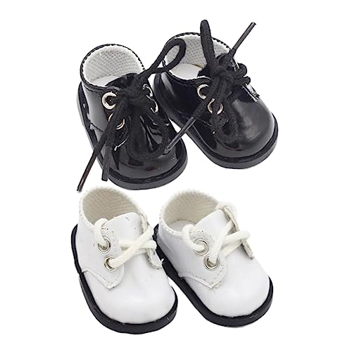 HANABASS 2Paare Mini Puppenschuhe aus Leder Schwarze und Weiße Freizeit Schuhe für Puppen Deko für Puppenhäuser und DIY Projekte für Kreative Spielstunden HANABASS 2Paare Mini Puppenschuhe aus Leder Schwarze und Weiße Freizeit Schuhe für Puppen Deko für Puppenhäuser und DIY Projekte für Kreative Spielstunden von HANABASS