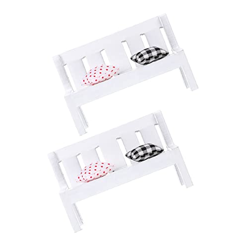 HANABASS 2Sätze Möbel Realistische Kleine Bank Modelle für Häuser Perfektes Accessoire für DIY Szenen und Kunsthandwerk von HANABASS