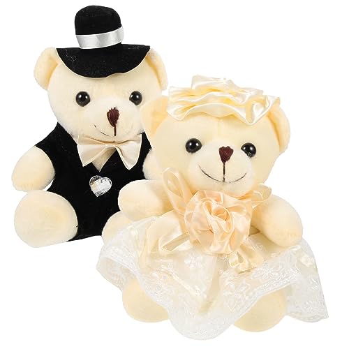 HANABASS 2Stücke Hochzeitsbären Niedliche Bärenpuppen aus Hochzeitsdeko oder Kinderspielzeug und Dekorationen von HANABASS