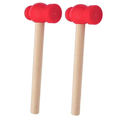 HANABASS 2Stücke Holzhammer für Robuste Hämmer für Lernspielzeug und Kreative Reparaturspiele Sicher und Ergonomisch für Interaktionen und Puppenhaus Dekoration von HANABASS