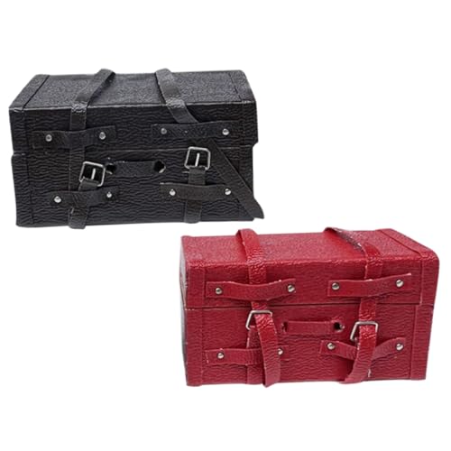 HANABASS 2Stücke Koffer Retro Puppenhaus Dekoration aus Holz Puppenzubehör für Kreative Spielwelten Wohnzimmer und Schlafzimmer Geschenkidee von HANABASS