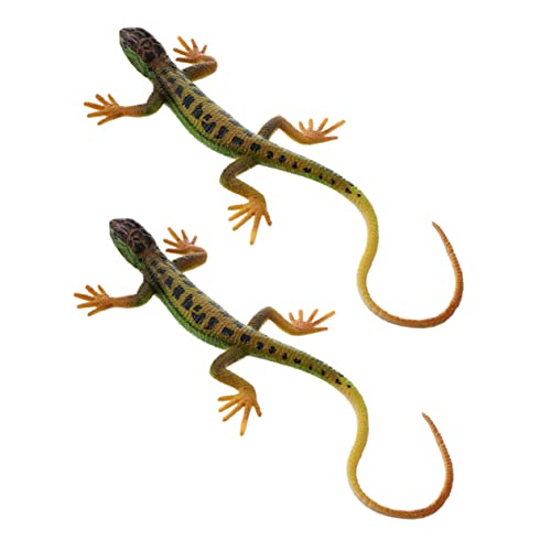 HANABASS 2Stücke Künstliche Eidechsenfiguren Realistisches Eidechsen Modell aus Kunststoff für Pädagogisches zur Kognitiver Fähigkeiten für Spiel Dekoration von HANABASS