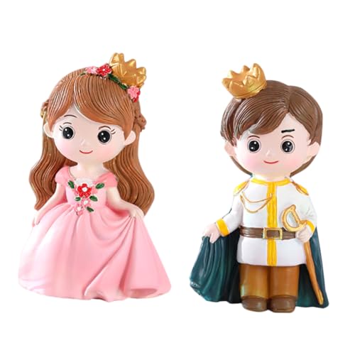 HANABASS 2Stücke Prinzessinnen Prinz Kuchendekoration Cake Topper für Geburtstagsfeiern Bezaubernde Figuren für Kinderpartys Langlebige Tortendeko Vera William von HANABASS